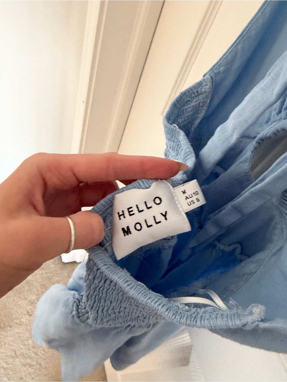Hello Molly Sky Blue Smocked Halter Dress - Picture 5 of 5